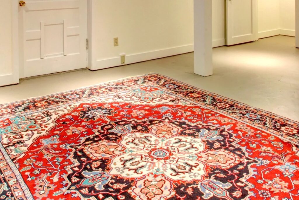A freshly cleaned area rug