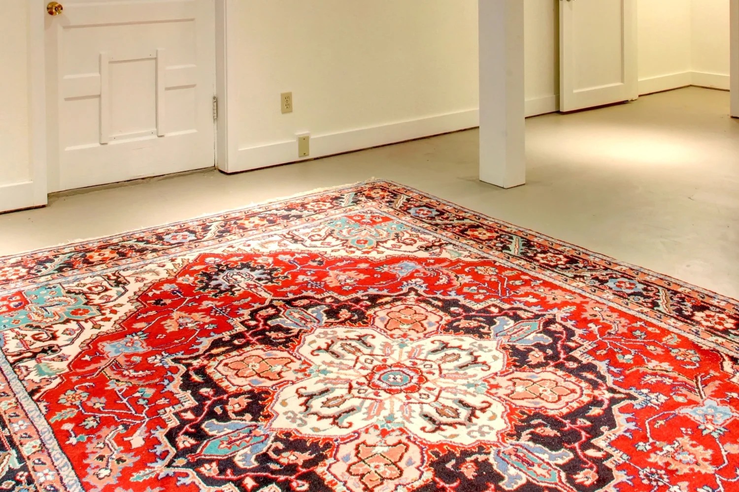 A freshly cleaned area rug